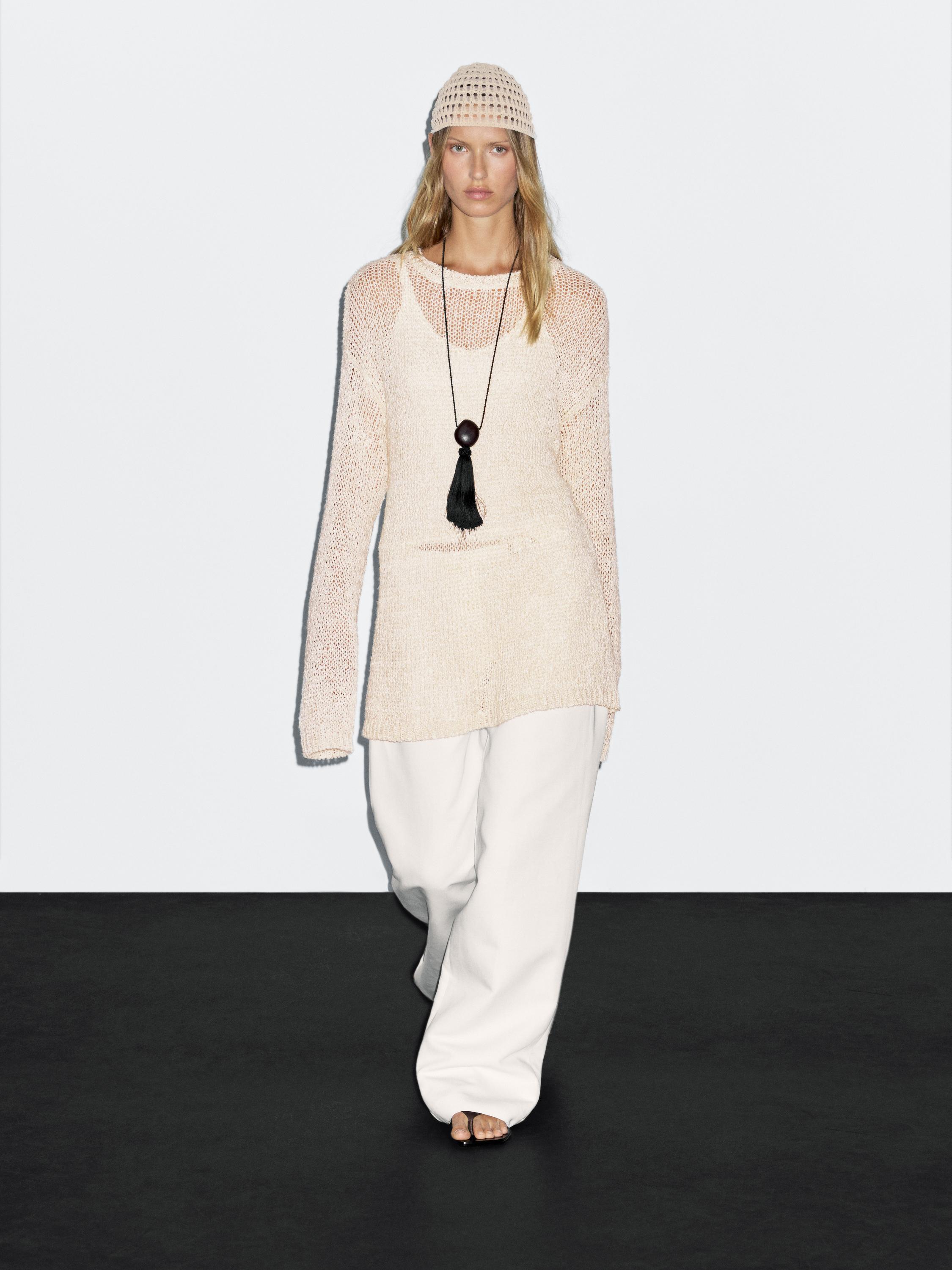 Openwork crochet hat